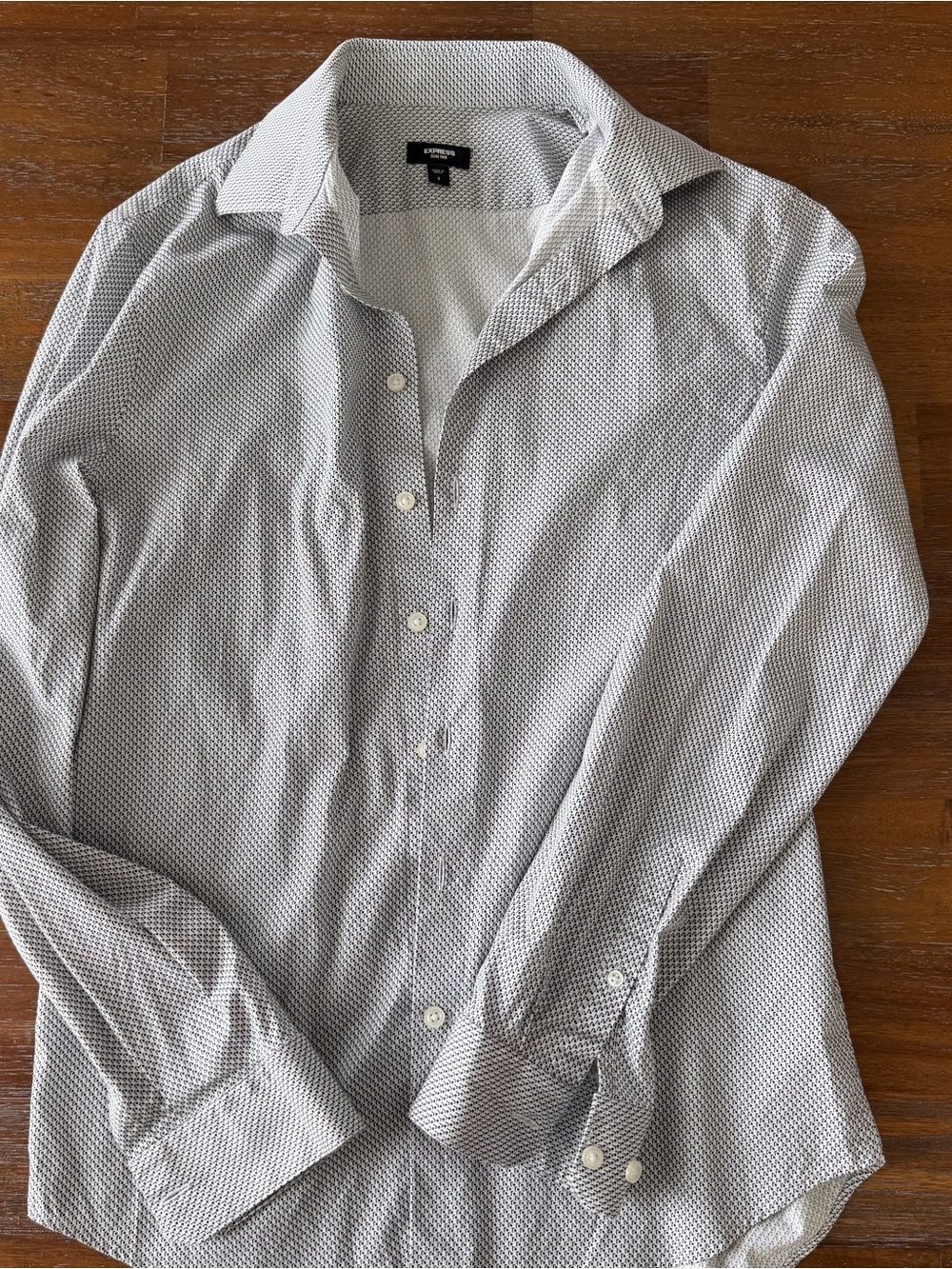 Mens Express Slim 1MX Geometric Dress shirt size small